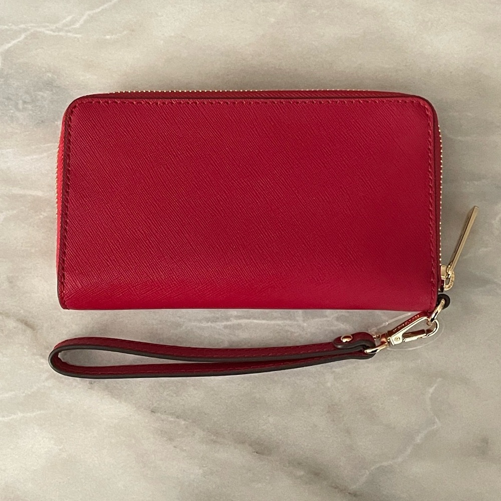 NWT Michael Kors Scarlet Wristlet Saffiano Large Zip Wallet - Picture 3 of 8